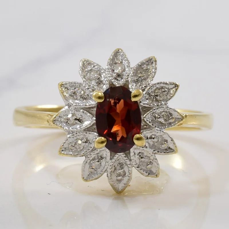 Big Savings On Your Favorite Jewelry Pieces Floral Garnet Ring | 0.03ctw, 0.54ct | SZ 7.5 |