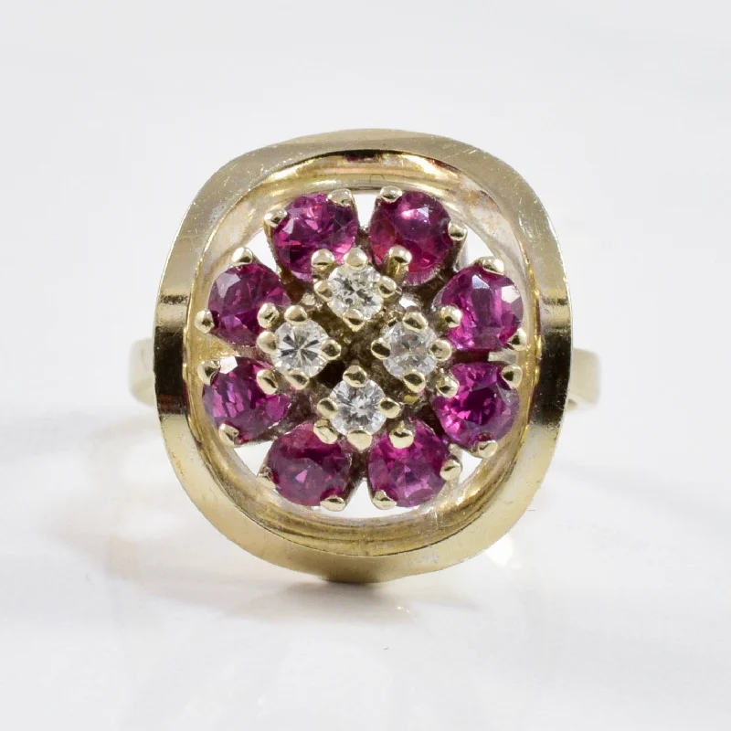 The Perfect Accessory For Less – Jewelry Sale Live Ruby & Diamond Cluster Ring | 0.12ctw, 0.80ctw | SZ 4.75 |