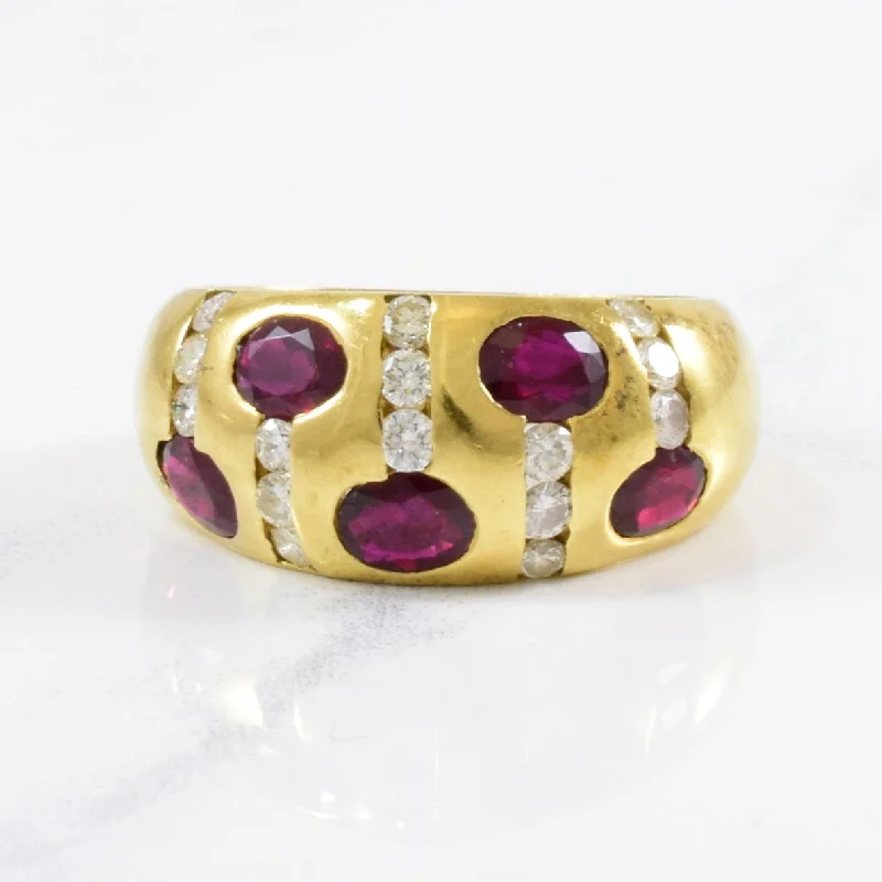 Exclusive Jewelry Sale – Shine For Less Flush Set Diamond & Ruby Band | 0.30ctw, 1.00ctw | SZ 6 |