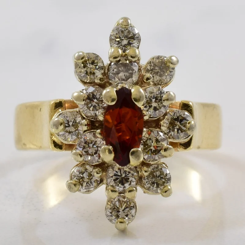 Jewelry Deals That Outshine The Rest Garnet & Diamond Cluster Ring | 0.63ctw, 0.18ct | SZ 5 |