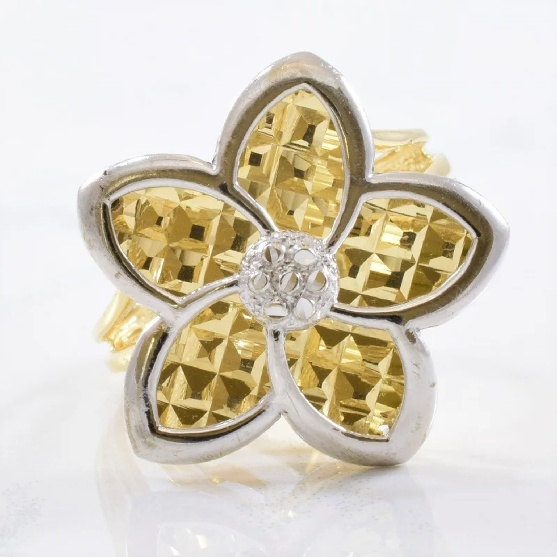 Flash Sale On Stunning Jewelry – Limited Stock Available Two Tone Gold Flower Cocktail Ring | SZ 8.25 |