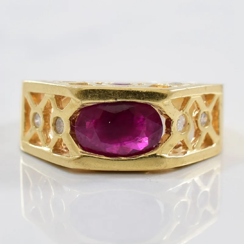 Make Every Moment Shine – Jewelry Discounts Available Ruby & Diamond Lattice Ring | 0.16ctw, 1.00ctw | SZ 6 |