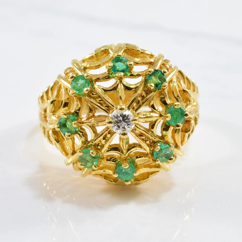 Breathtaking Jewelry, Breathtaking Prices Emerald Crown Cocktail Ring | 0.08ctw, 0.40ctw | SZ 8.75 |