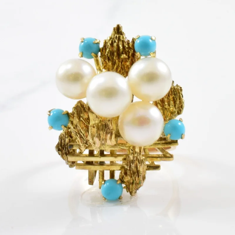 The Ultimate Jewelry Sale – Exclusive Styles At Great Prices High Set Pearl & Turquoise Ring | SZ 7.25 |