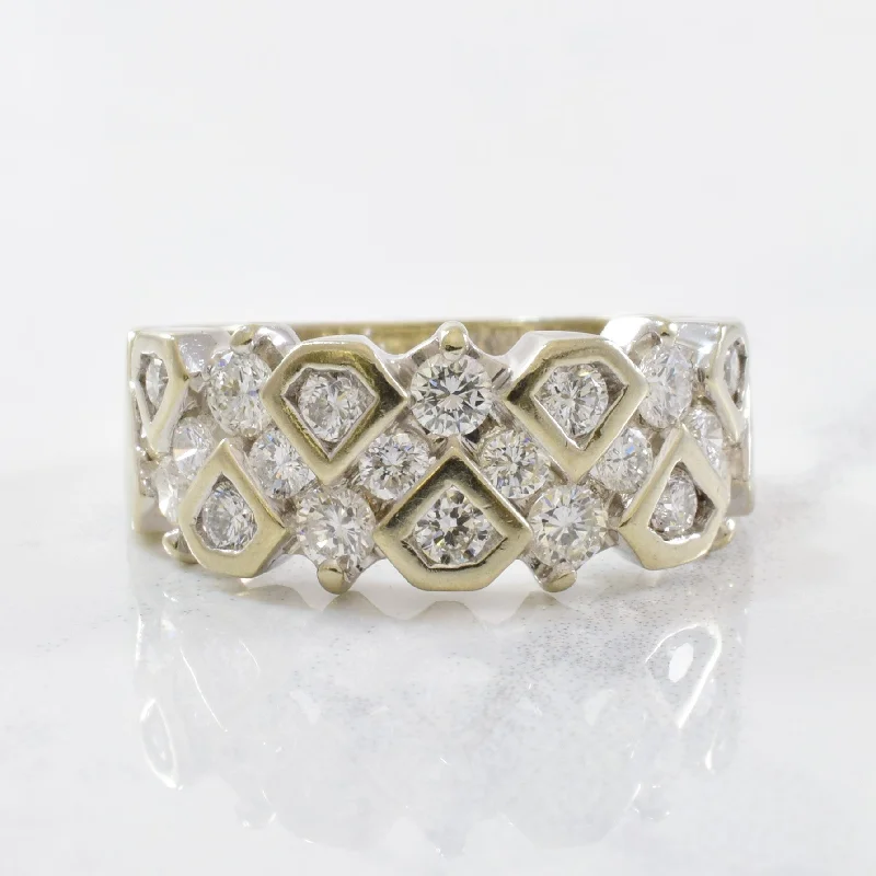 Luxury Meets Affordability – Jewelry Sale Live Now Diamond Lattice Ring | 0.95ctw | SZ 7 |