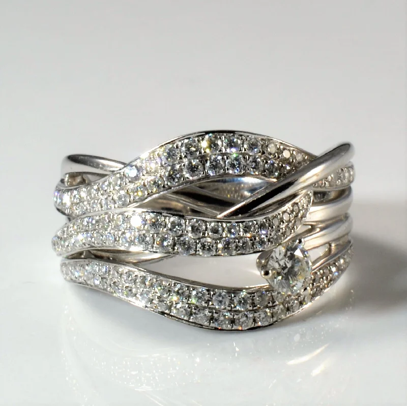 Modern Jewelry At Exclusive Discounts – Shop Today Wide Diamond Bypass Band | 1.07ctw | SZ 6.5 |