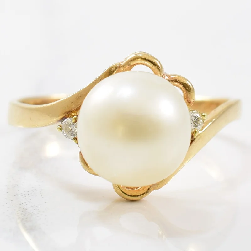 Flash Jewelry Sale – Get Stunning Pieces At Low Prices Pearl & Diamond Bypass Ring | 0.03ctw, 4.00ct | SZ 6 |