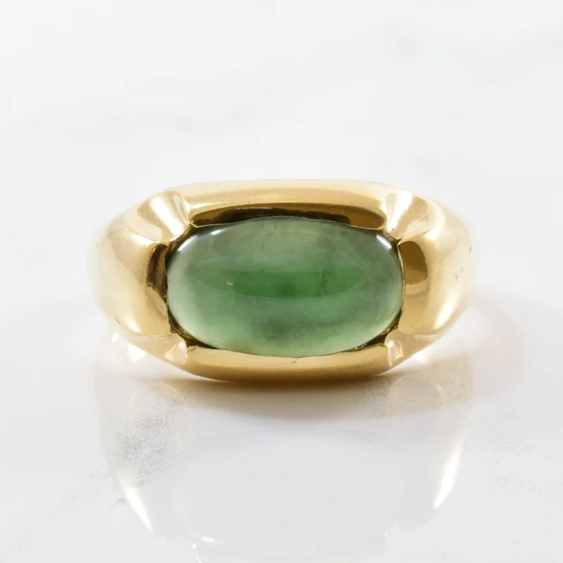 Bohemian-Inspired Jewelry For Free-Spirited Fashion Jadeite Jade Cabochon Ring | 3.75ct | SZ 11.5 |