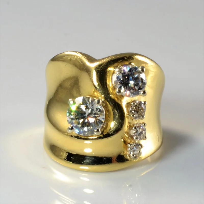 Exclusive Online Jewelry Sale – Don't Wait 'Birks' Modern Toi et Moi Style Cocktail Ring | 1.32ctw | SZ 7.25 |