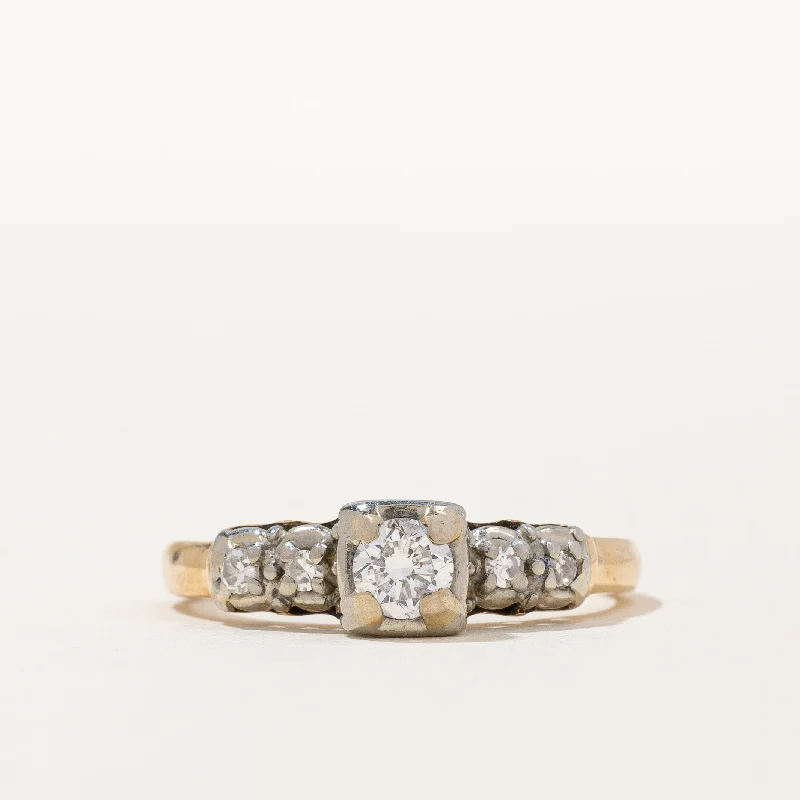 Stunning Jewelry At Even More Stunning Prices Retro Era Two Tone Diamond Engagement Ring | 0.31 ctw | SZ 6.75 |