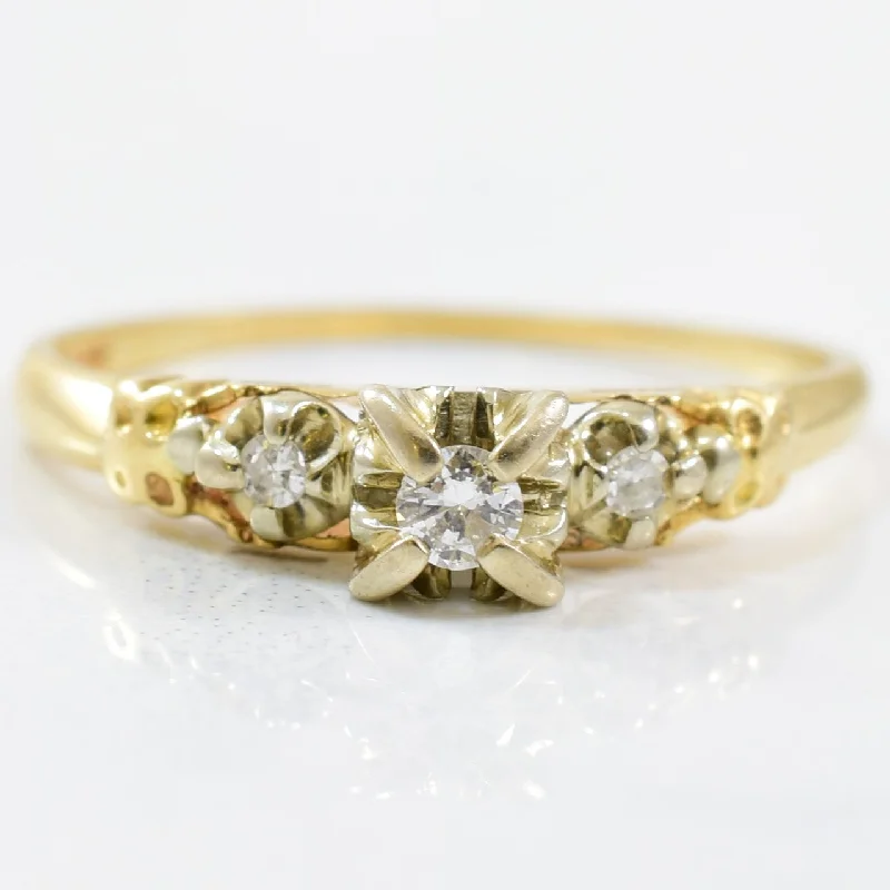 Get Ready To Sparkle – Special Jewelry Discounts 1930s Three Stone Engagement Ring | 0.07ctw | SZ 6.25 |