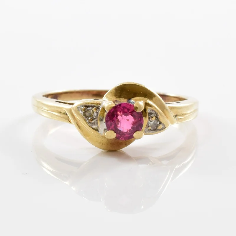 Shop Dazzling Jewelry With Special Promotional Discounts Ruby & Diamond Bypass Ring | 0.02ctw, 0.30ct | SZ 6.25 |