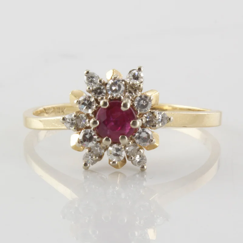 Get The Best Deals On Timeless Jewelry Pieces Ruby Star Burst Halo Ring | 0.36ctw, 0.32ct | SZ 10.5 |