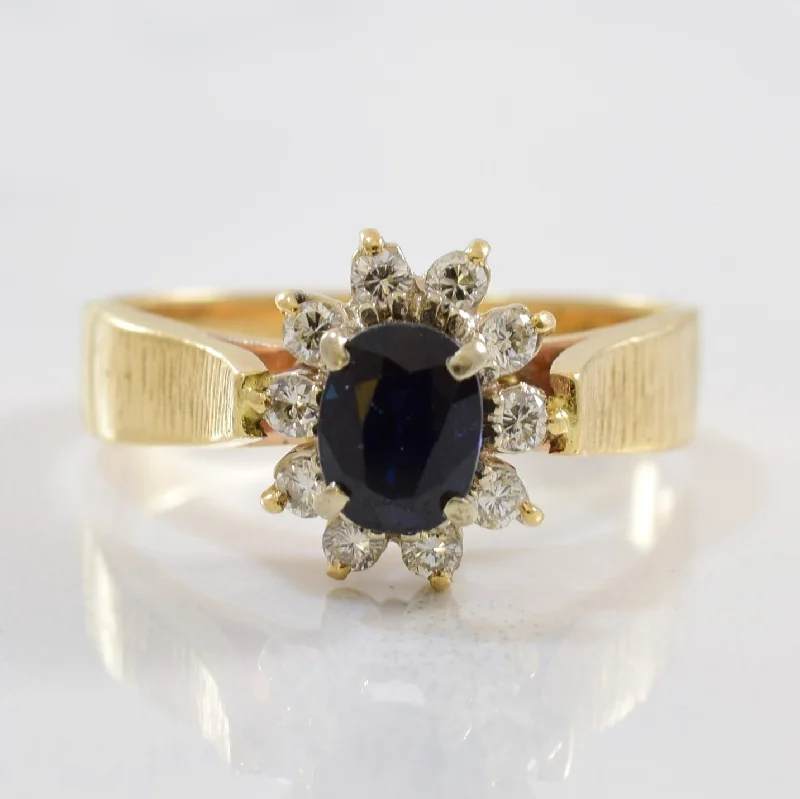 Unmissable Jewelry Sale – Shop Before It's Too Late Sapphire & Diamond Halo Ring | 0.22ctw, 0.60ct | SZ 7 |