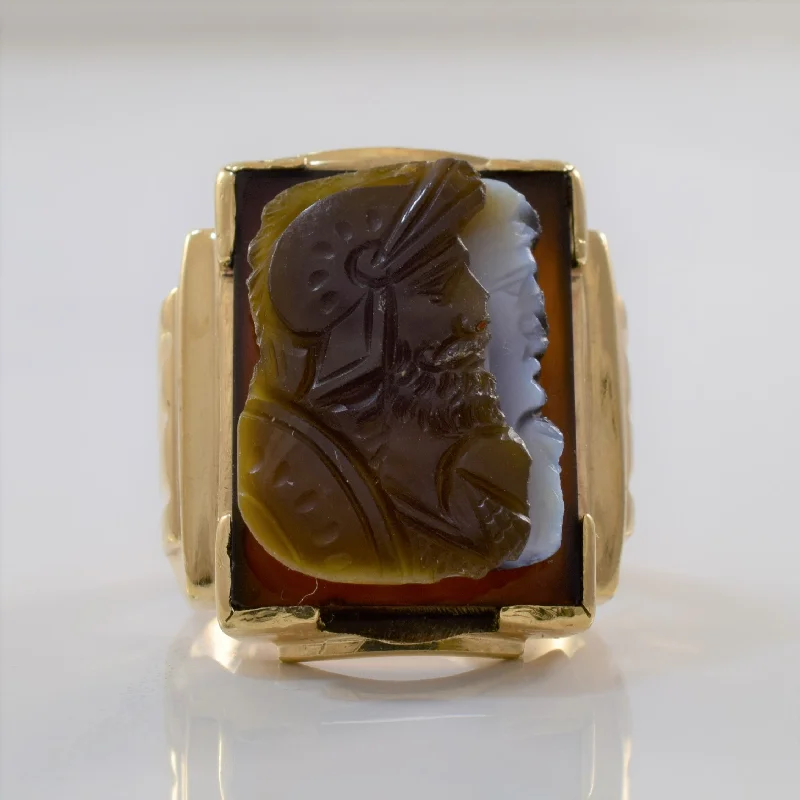 Classic And Modern Jewelry Styles On Sale Sardonyx Dual Image Cameo Ring | 20.00 ct | SZ 7 |