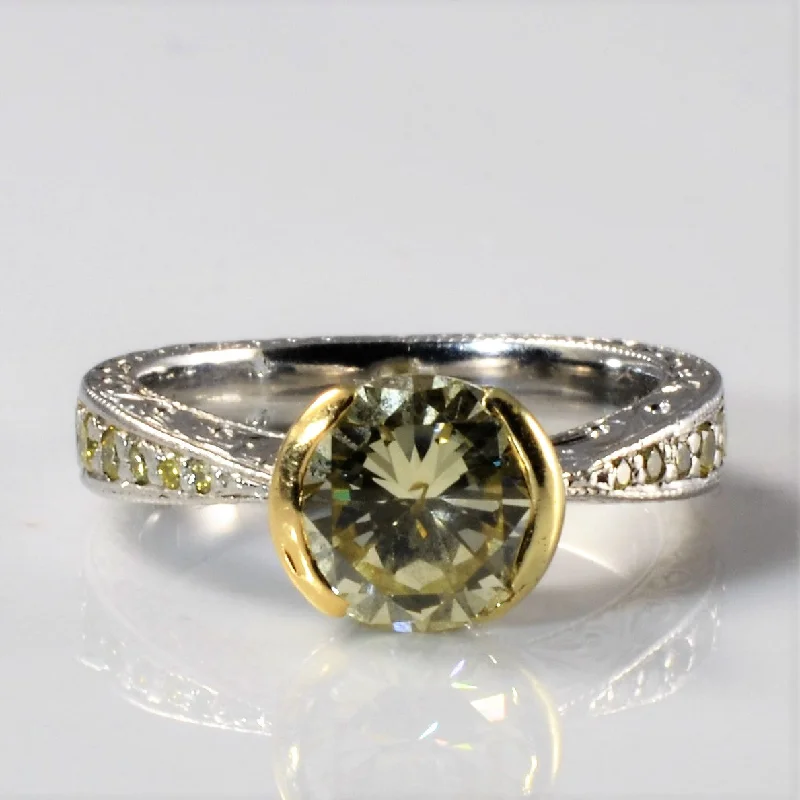 Upgrade Your Jewelry Collection For Less Semi Bezel Yellow Diamond Engagement Ring | 1.80ctw | SZ 5.25 |