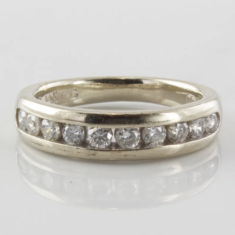 Versatile Layering Jewelry For Effortless Chic White Gold Diamond Semi Eternity Ring | 0.42ctw | SZ 5.5 |