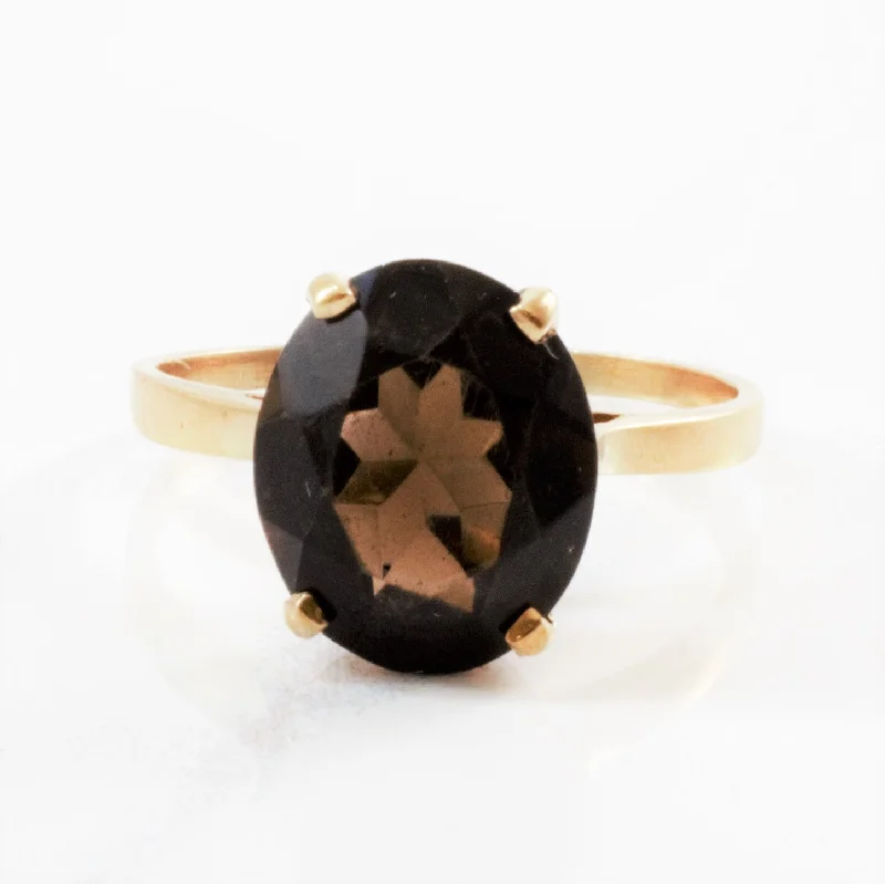 Limited-Time Offer On Elegant Jewelry Pieces Smoky Quartz Solitaire Ring | 3.75ct | SZ 8.5 |