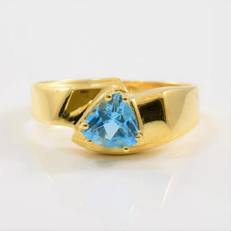 Stunning Statement Jewelry, Unbeatable Discounts Trillion Cut Blue Topaz Ring | 0.90ct | SZ 8.25 |