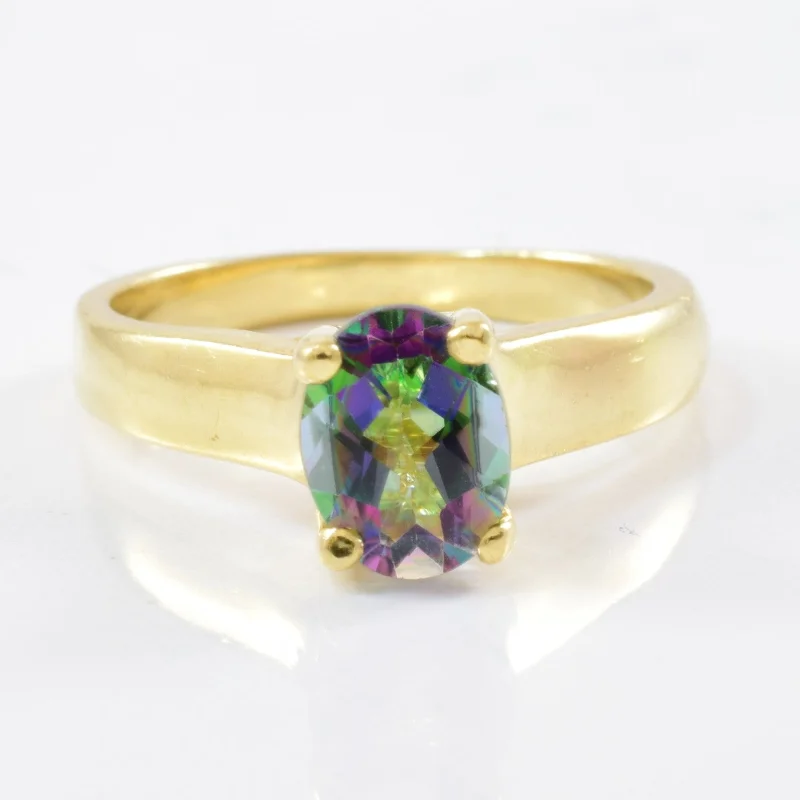 Stunning Jewelry At Even More Stunning Prices Oval Mystic Topaz Solitaire Ring | 1.35ct | SZ 7 |