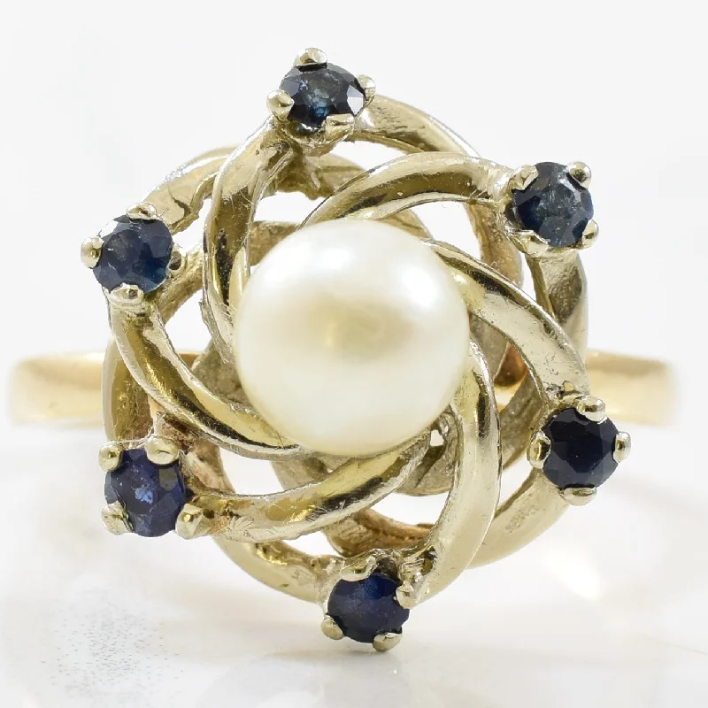 High-End Jewelry, Now More Affordable Than Ever Pearl & Blue Sapphire Cocktail Ring | 0.60ctw, 1.90ct | SZ 7.5 |