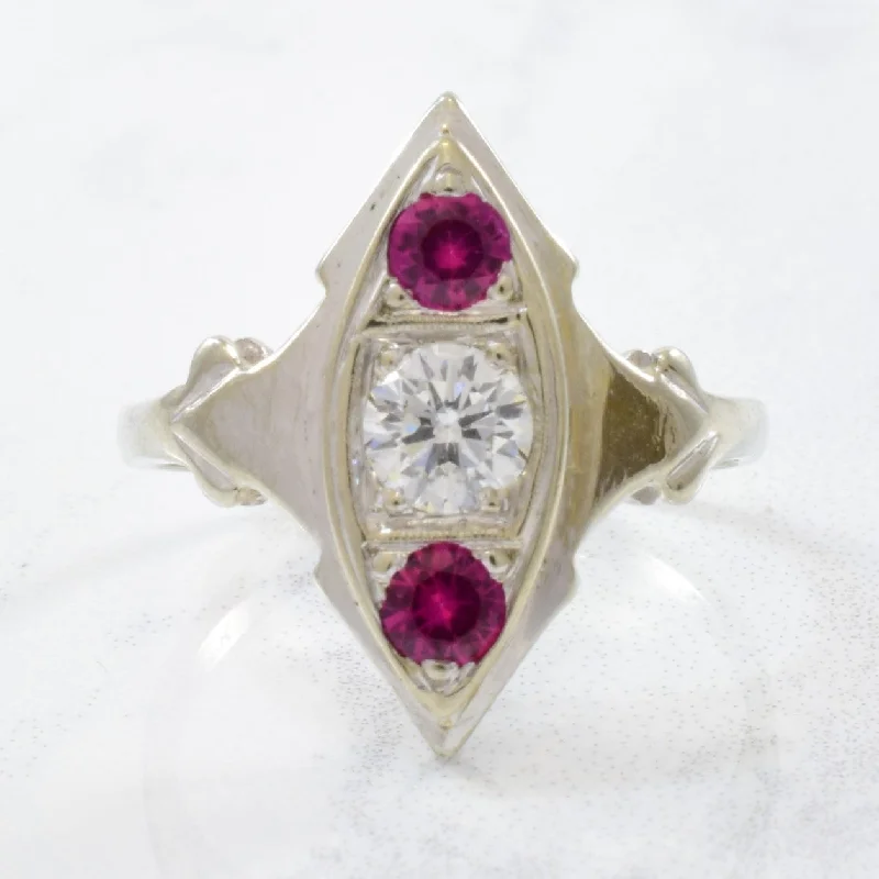 Gorgeous Jewelry, Limited-Time Savings Art Deco Diamond & Ruby Ring | 0.30ct, 0.30ctw | SZ 5.50 |