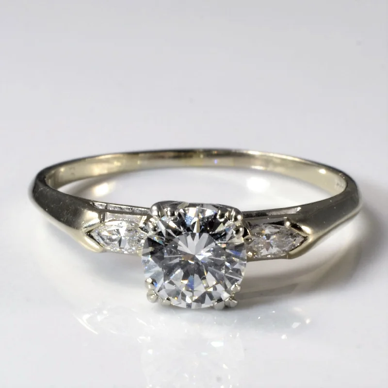 Buy More, Save More On Stunning Jewelry Pieces Elegant 1940s Three Stone Engagement Ring | 0.77ctw | SZ 7.5 |