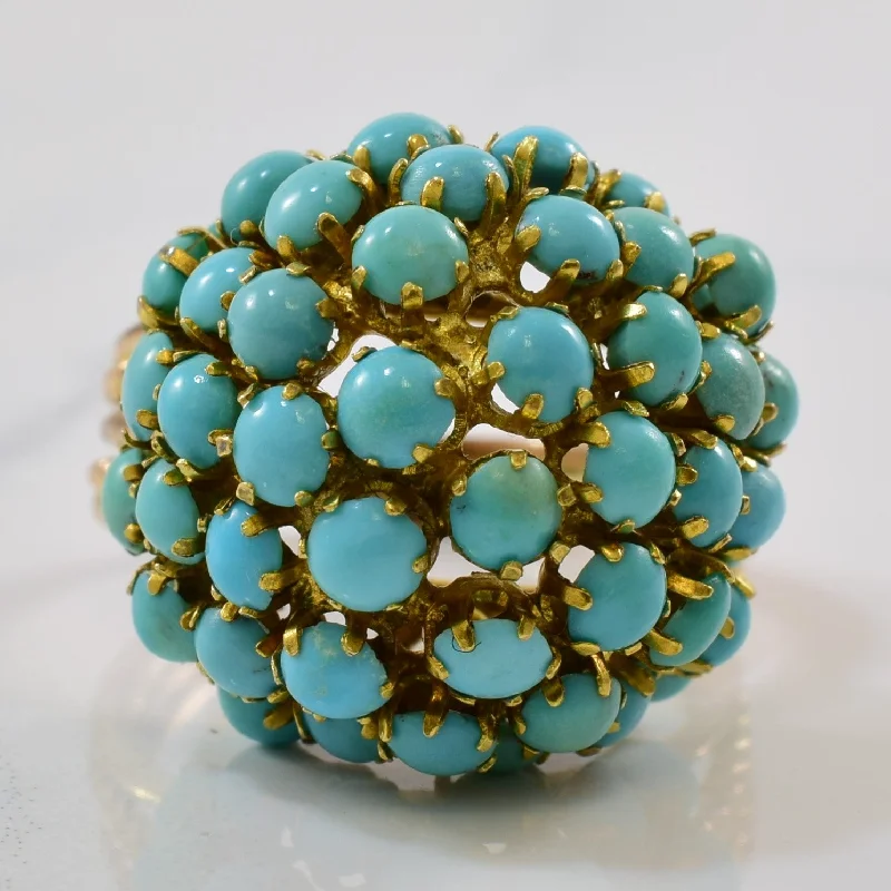 Timeless Jewelry, Timeless Savings – Don't Wait Turquoise Burst Cocktail Ring | 8.00ctw | SZ 7 |