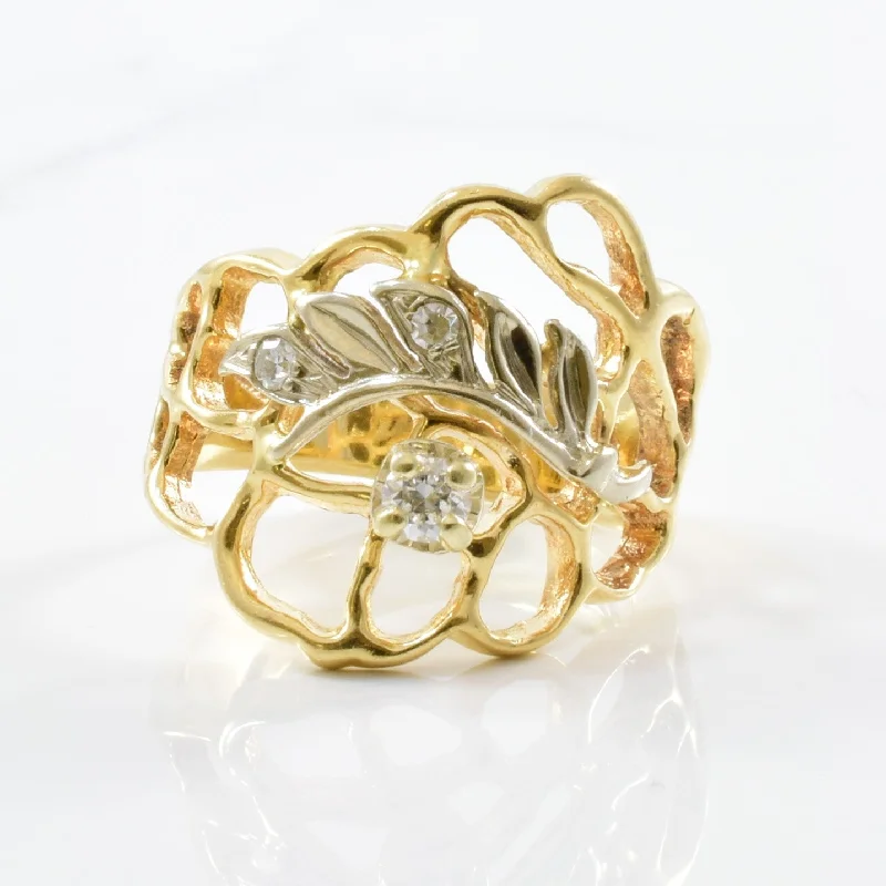 Fashion-Forward Geometric Jewelry For Contemporary Style Abstract Diamond Cocktail Ring | 0.18ctw | SZ 8 |