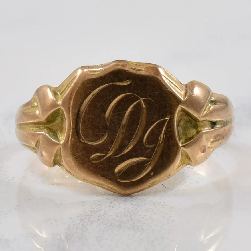 Unbeatable Offers On Luxury And Everyday Jewelry Engraved 'CDG' Edwardian Era Signet Ring | SZ 3.5 |