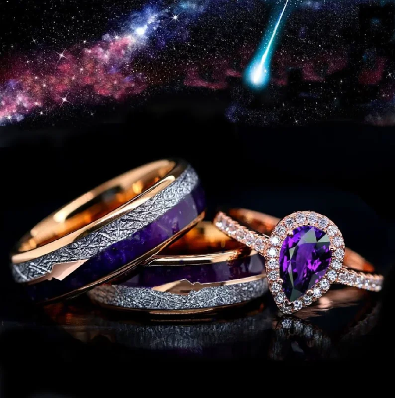 Premium Jewelry, Premium Discounts – Act Fast Agate Arrow - 3 PCs Couples Ring Set | Sterling Silver Engagement Ring | Wedding Band Man and Woman Premium Jewelry, Premium Discounts – Act Fast Agate Arrow - 3 PCs Couples Ring Set | Sterling Silver Engagement Ring | Wedding Band Man and Woman