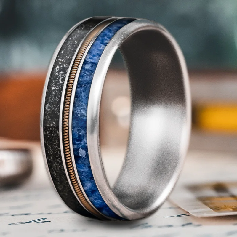 Holiday Jewelry Sale – Perfect Gifts At Great Prices Custom Design - 3-Inlay Metal Center Ring 8_6Iw9-3Txoe1ijBVR_hDtqh
