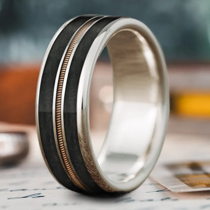 Fashion-Forward Geometric Jewelry For Contemporary Style Custom Design - 3-Inlay Metal Center Ring 82auPZQm7AN3v8FcgP53U_Hn