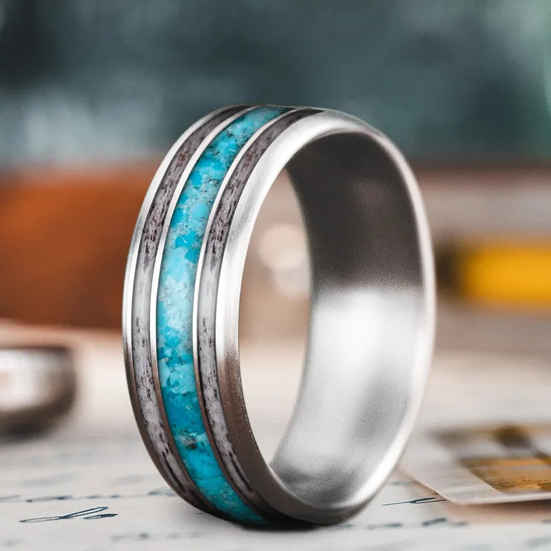 Must-Have Jewelry Pieces At Reduced Prices Custom Design - 3-Inlay Wide Center Ring yk4LYIXhdMw71clgsCT58JaT