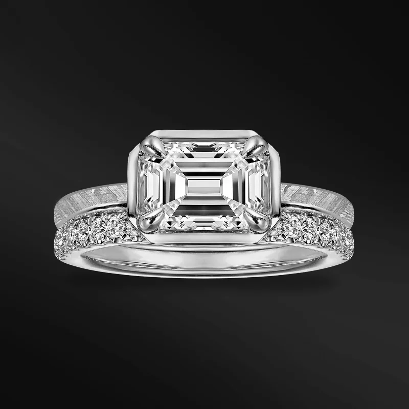 Handmade Pearl Jewelry For Timeless Elegance 2 PCS Women’s Engagement Ring Set - 10K Gold Muonionalusta Meteorite Ring | Certified Moissanite Wedding Band for Her Handmade Pearl Jewelry For Timeless Elegance 2 PCS Women’s Engagement Ring Set - 10K Gold Muonionalusta Meteorite Ring | Certified Moissanite Wedding Band for Her