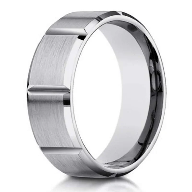 Seasonal Jewelry Deals – Elevate Your Style Men's Designer Ring in 18K White Gold With Vertical Grooves | 6mm Seasonal Jewelry Deals – Elevate Your Style Men's Designer Ring in 18K White Gold With Vertical Grooves | 6mm