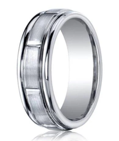 Get The Sparkle You Love At Prices You Adore Designer Men's Wedding Band in Cobalt Chrome, Etched Groove, 7mm Get The Sparkle You Love At Prices You Adore Designer Men's Wedding Band in Cobalt Chrome, Etched Groove, 7mm