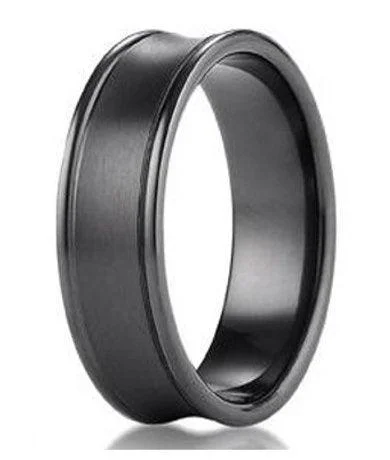 Luxury Jewelry Sale – Sparkle For Less 7.5mm Men's Benchmark Black Titanium Wedding Ring With Concave Design Luxury Jewelry Sale – Sparkle For Less 7.5mm Men's Benchmark Black Titanium Wedding Ring With Concave Design
