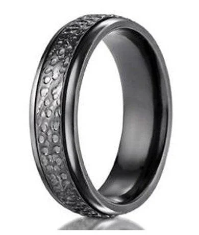 Big Savings On Your Favorite Jewelry Pieces 7mm Men's Benchmark Black Titanium Hammered Wedding Ring Big Savings On Your Favorite Jewelry Pieces 7mm Men's Benchmark Black Titanium Hammered Wedding Ring