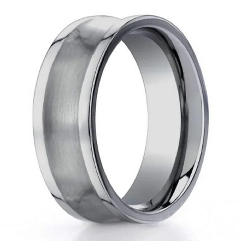Affordable Gold-Plated Jewelry For Modern Fashion 6mm Benchmark Titanium Concave Satin Finish Men's Wedding Ring Affordable Gold-Plated Jewelry For Modern Fashion 6mm Benchmark Titanium Concave Satin Finish Men's Wedding Ring