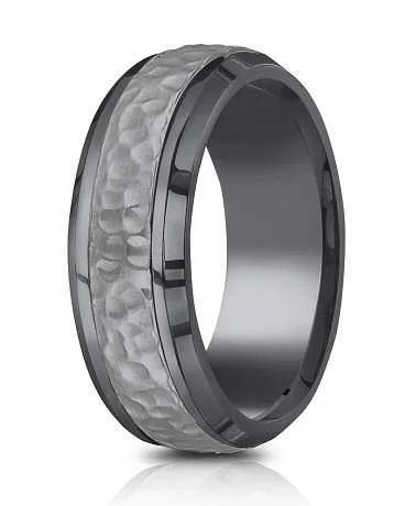 Affordable Glamour – Premium Jewelry At Special Prices Tantalum 7.5mm Hammered Finish Polish Beveled Edge Design Ring Affordable Glamour – Premium Jewelry At Special Prices Tantalum 7.5mm Hammered Finish Polish Beveled Edge Design Ring