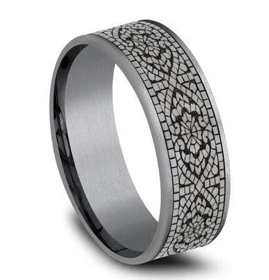 Celebrate Every Occasion With Sparkling Savings Benchmark Tantalum and Black Titanium Mosaic Pattern -7.5mm Celebrate Every Occasion With Sparkling Savings Benchmark Tantalum and Black Titanium Mosaic Pattern -7.5mm