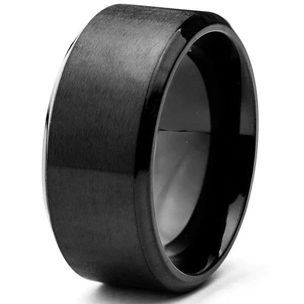 Exclusive Jewelry Bundles At Discounted Prices Men's Stainless Steel Black Wedding Band with Matte Finish | 10mm Exclusive Jewelry Bundles At Discounted Prices Men's Stainless Steel Black Wedding Band with Matte Finish | 10mm