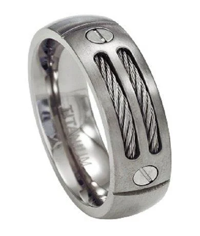 Exclusive Jewelry Discounts – Shop Now For Savings Double Cable Men's Titanium Ring and Two Screws 8mm Exclusive Jewelry Discounts – Shop Now For Savings Double Cable Men's Titanium Ring and Two Screws 8mm