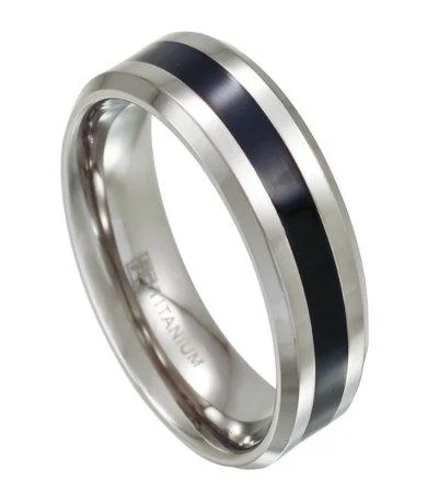 Limited-Time Offer On Elegant Jewelry Pieces Mens Titanium Wedding Ring with Black Resin Inlay | 8mm Limited-Time Offer On Elegant Jewelry Pieces Mens Titanium Wedding Ring with Black Resin Inlay | 8mm