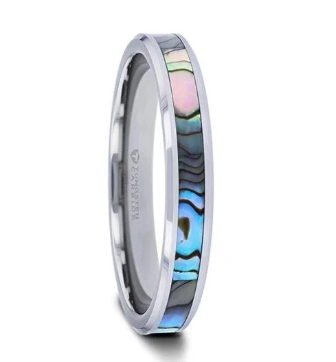 High-Quality Gemstone Jewelry For Special Occasions MAUI Thorsten Tungsten Carbide Ring with Mother of Pearl Inlay - 4mm High-Quality Gemstone Jewelry For Special Occasions MAUI Thorsten Tungsten Carbide Ring with Mother of Pearl Inlay - 4mm