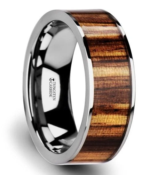 Discover Unique Jewelry With Special Limited-Time Offers COPAN Men's Tungsten Flat Polished Edges & Real Zebra Wood Inlay-8mm Discover Unique Jewelry With Special Limited-Time Offers COPAN Men's Tungsten Flat Polished Edges & Real Zebra Wood Inlay-8mm