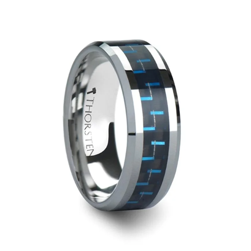 Limited-Time Jewelry Sale – Don't Miss Out On Dazzling Discounts AUXILIUS Men's Black & Blue Carbon Fiber Inlay Tungsten Carbide Ring-8mm Limited-Time Jewelry Sale – Don't Miss Out On Dazzling Discounts AUXILIUS Men's Black & Blue Carbon Fiber Inlay Tungsten Carbide Ring-8mm