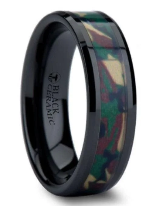 Jewelry Flash Sale – Stylish Designs At Unbeatable Rates RANGER Beveled Black Ceramic Real Military Style Jungle Camo Ring - 6mm Jewelry Flash Sale – Stylish Designs At Unbeatable Rates RANGER Beveled Black Ceramic Real Military Style Jungle Camo Ring - 6mm