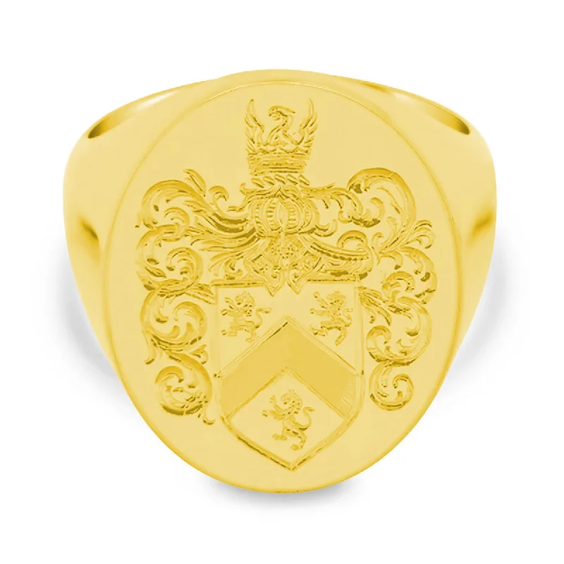 Buy More, Save More On Stunning Jewelry Pieces Men's Oval Signet Ring - Extra Large - Hand Engraved Family Crest / Logo Buy More, Save More On Stunning Jewelry Pieces Men's Oval Signet Ring - Extra Large - Hand Engraved Family Crest / Logo